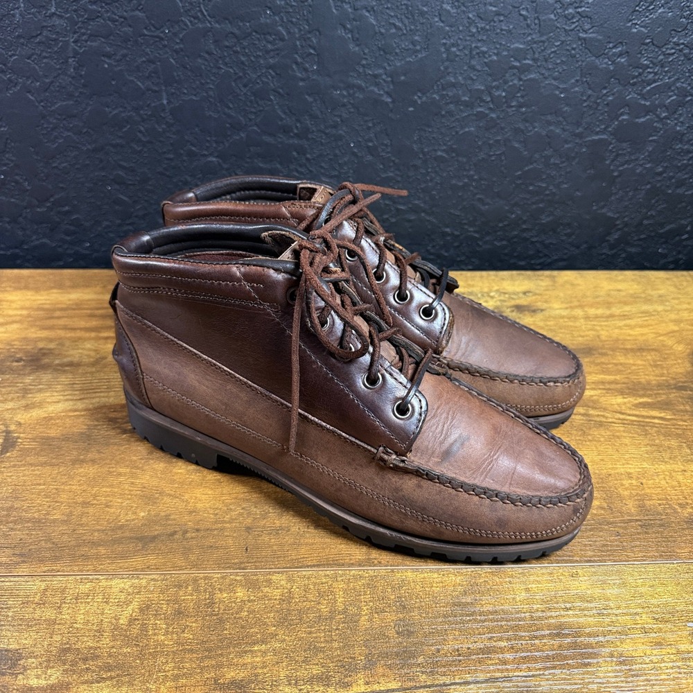 HH Brown Watermocs Brown Leather Ankle Boots Mens 8.5 M